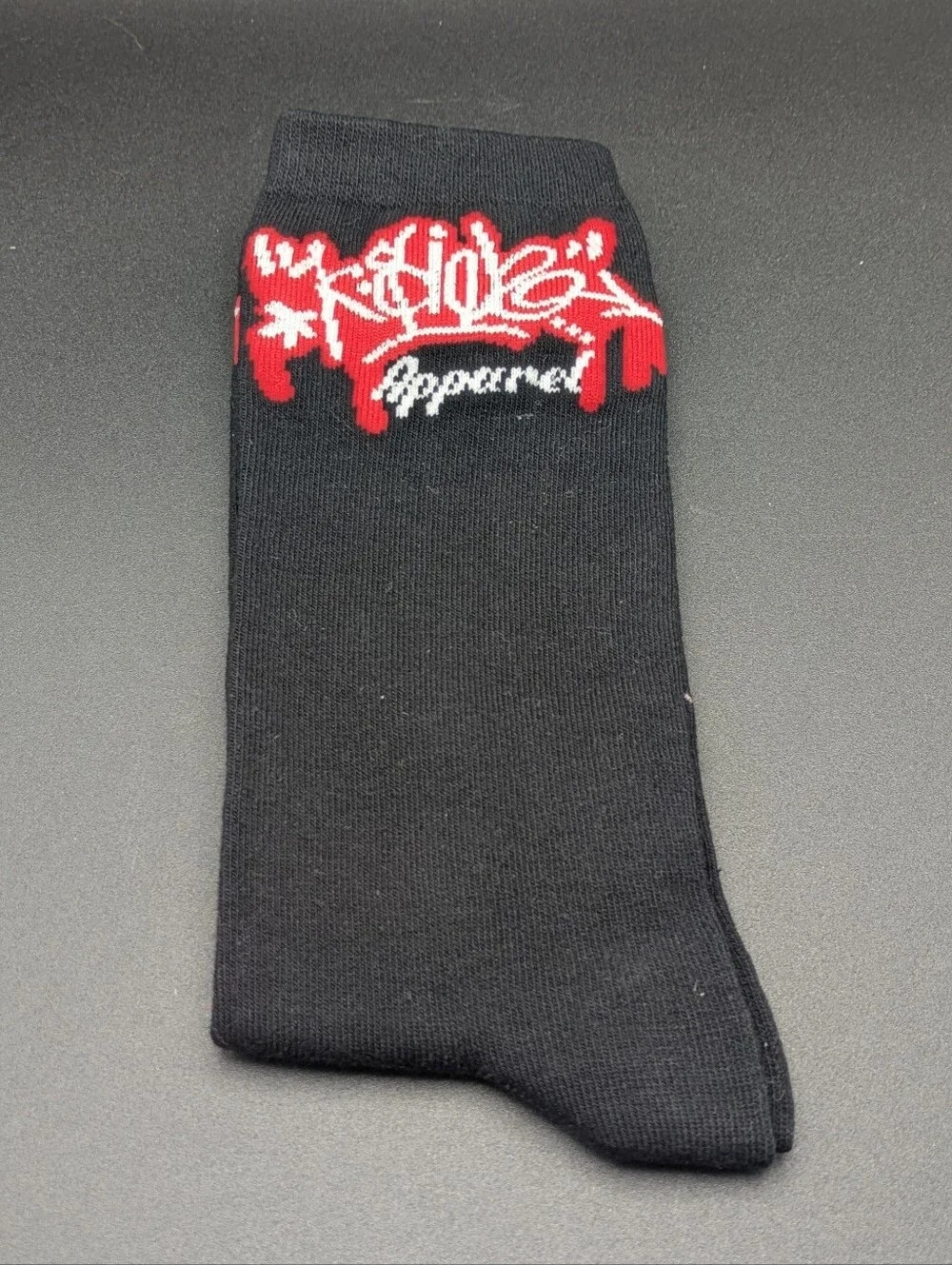 Kidrobot Apparel Socks Rare Limited Unworn Black & Red Logo Thigh High Long